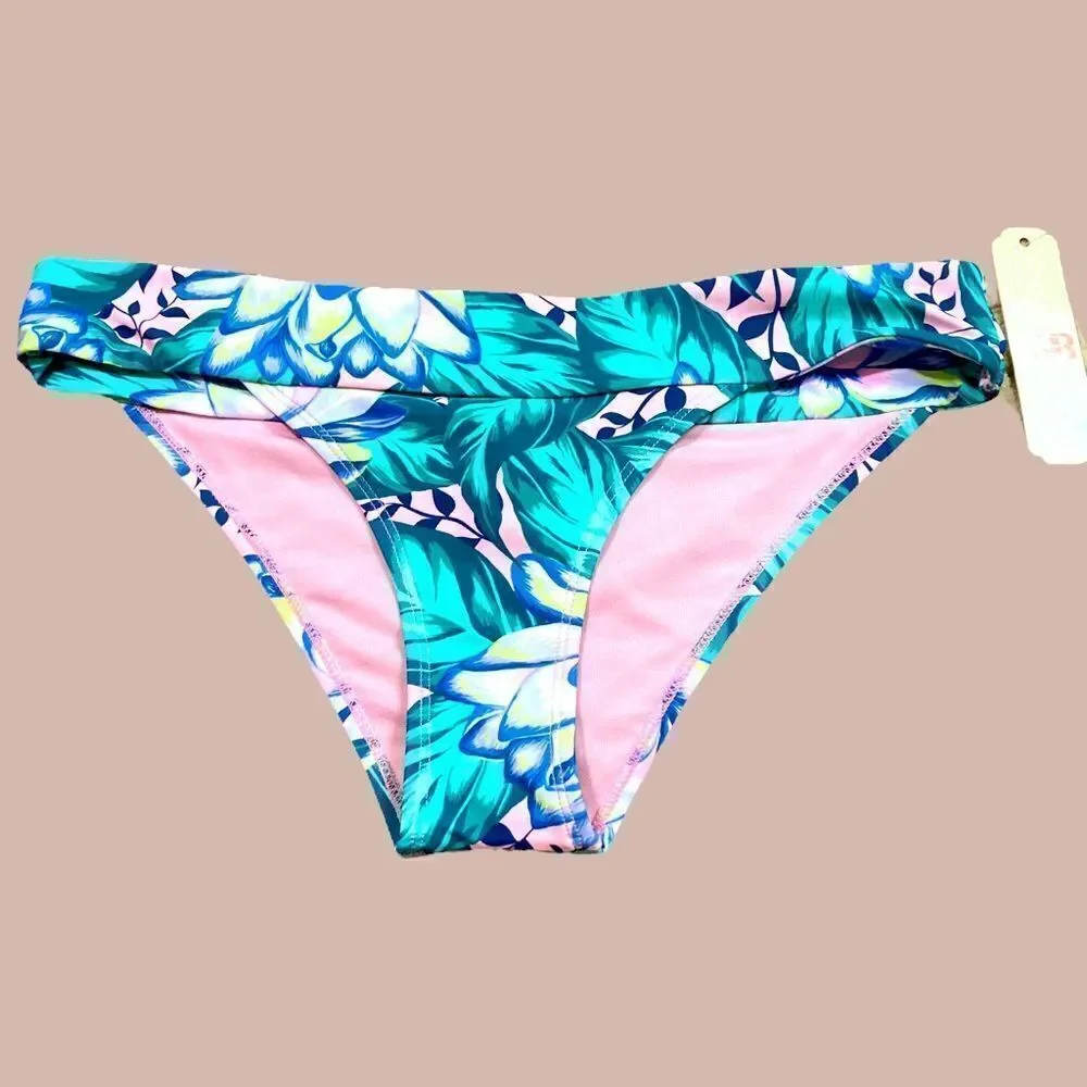 NWT GB Pink and Green Tropical Bikini Bottom